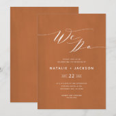 We Do roest script tekst elegante trouwkaart Aankondiging (Voorkant / Achterkant)