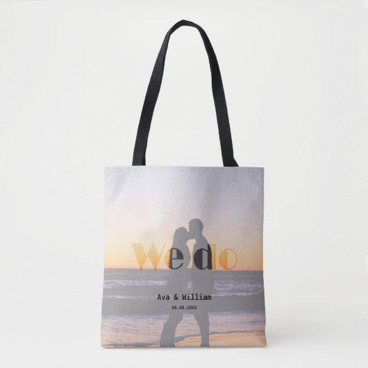 We Do - Romantische zomer zonsondergang bruiloft g Tote Bag (Voorkant)