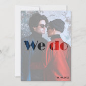 We Do - Rood & Blauw Herfst Trouwkaart Kaart (Voorkant)