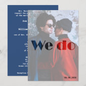 We Do - Rood & Blauw Herfst Trouwkaart Kaart (Voorkant / Achterkant)