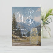 We Do Rustieke Boho Berg Mason Jar Foto Bruiloft Kaart (Staand voorkant)