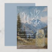 We Do Rustieke Boho Berg Mason Jar Trouwfeest Kaart (Voorkant / Achterkant)