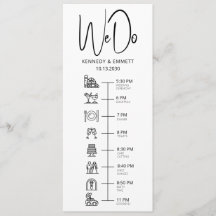 We Do Schuur Bruiloft Dag Tijdschema Plat Programm