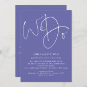 We Do Script Blauwe QR Trouw Uitnodiging (Voorkant / Achterkant)