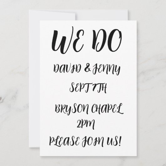 WE DO Script bruiloft uitnodigingen op maat (Voorkant)