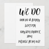 WE DO Script bruiloft uitnodigingen op maat (Voorkant / Achterkant)