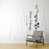 We Do Script Hart Trouwfoto Achtergrond Wandkleed (In Situ (horizontaal))