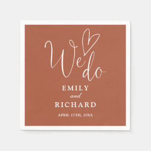 We Do Script Liefde Hart Terracotta Trouwdag Servet