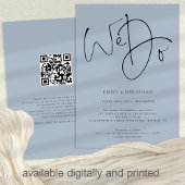 We Do Script Stof Blauw QR Code Trouwdag Kaart