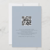 We Do Script Stof Blauw QR Code Trouwen Kaart (Achterkant)