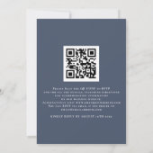 We Do Script Stof Dusty Navy Blauwe QR Trouwdag Kaart (Achterkant)