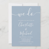 We Do Stof Blauw Onderschrift Script Trouw Kaart (Voorkant)