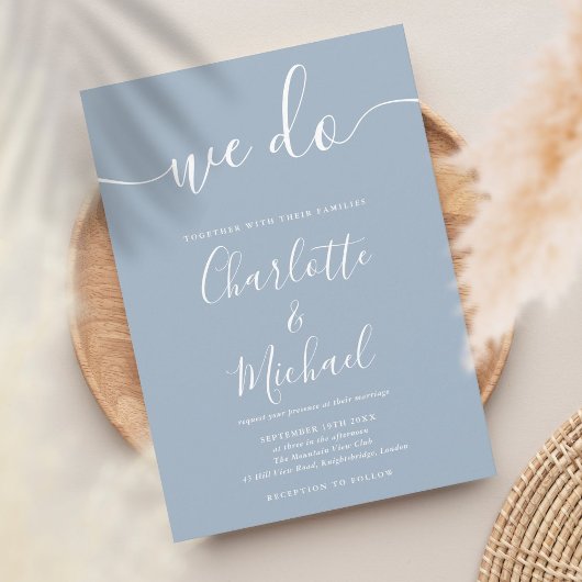 We Do Stof Blauw Onderschrift Script Trouw Kaart