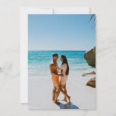 We Do Strand Palmboom Metselwerk Pot Foto Bruiloft Kaart (Achterkant)