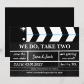 We Do Take Two Filmklap Wedding Uitgesteld Save The Date (Voorkant / Achterkant)