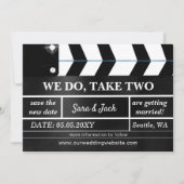We Do Take Two Filmklapbord Huwelijk Uitgesteld Save The Date (Voorkant)