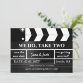 We Do Take Two Filmklapbord Huwelijk Uitgesteld Save The Date (Staand voorkant)