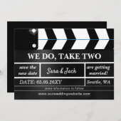 We Do Take Two Filmklapbord Huwelijk Uitgesteld Save The Date (Voorkant / Achterkant)