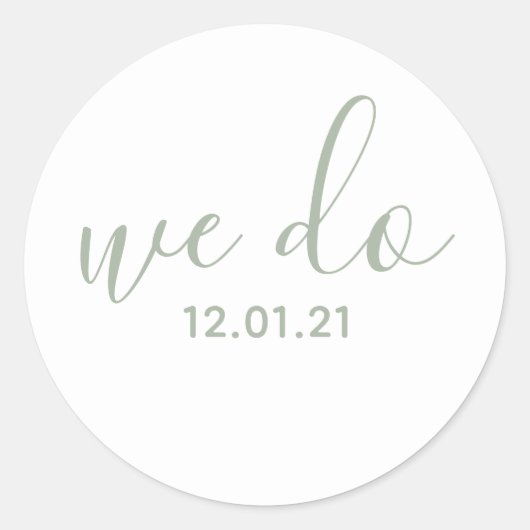 We Do Trouwdatum Zegel Sticker (Voorkant)