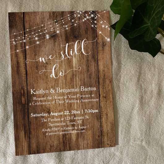 We Do Typografie Rustic Houten Jubileum Kaart