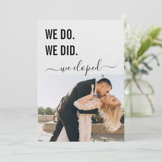 We Do We Did We Zijn Gevlucht Grijs Kraft Elegante Kaart (Staand voorkant)