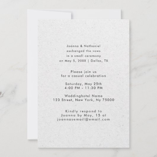 We Do We Did We Zijn Gevlucht Grijs Kraft Elegante Kaart (Achterkant)