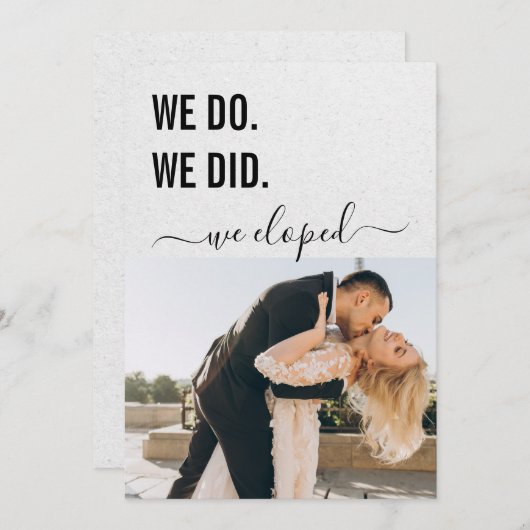 We Do We Did We Zijn Gevlucht Grijs Kraft Elegante Kaart (Voorkant / Achterkant)