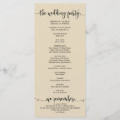 We Do Wedding programma kaart in rustiek beige the (Achterkant)