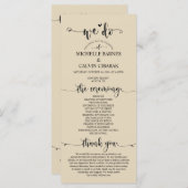 We Do Wedding programma kaart in rustiek beige the (Voorkant / Achterkant)