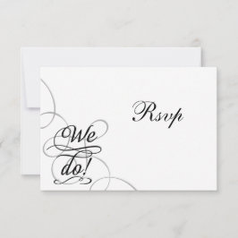 We Do, Wervelende Zwarte en Witte Huwelijks RSVP K Kaart