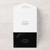 We Do Zwart en Wit Modern Trouwen All In One Uitnodiging (Buitenkant)