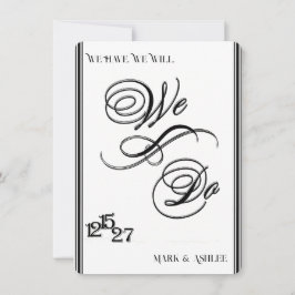 We Do, Zwart & Wit Trouwkaart Kaart