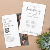 We doen alles in één BW - QR - 4 foto's - Bruiloft Kaart