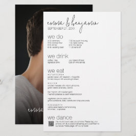 We doen - alles in één BW - QR - Foto's - Bruiloft Briefpapier