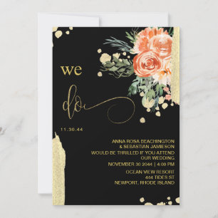 *~* WE DOEN AR15 - Roze Rose Floral RSVP QR WEDDIN Kaart