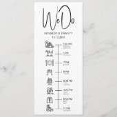 We doen Barn Wedding Day Timeline Flat-programma Programmakaart (Voorkant)