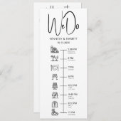 We doen Barn Wedding Day Timeline Flat-programma Programmakaart (Voorkant / Achterkant)