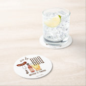 We doen BBQ barbecue koppels douche gunsten Ronde Kartonnen Onderzetter (Insitu)