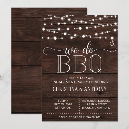 We doen BBQ Engagement Party Uitnodiging (Voorkant / Achterkant)
