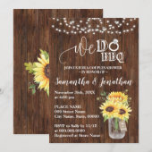 We doen bbq paar douche zonnebloemen land bruiloft kaart (Voorkant / Achterkant)