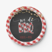 We doen BBQ Paper Bord - Gingham - Custom (Voorkant)