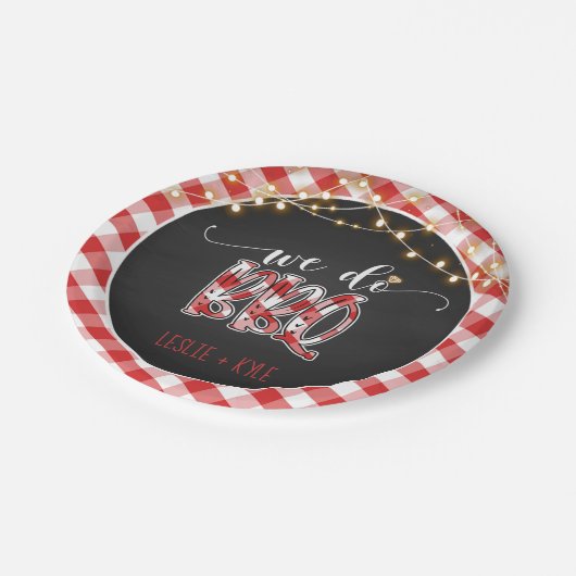 We doen BBQ Paper Bord - Gingham - Custom (Gekanteld)