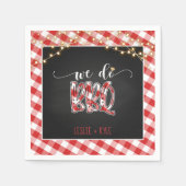 We doen BBQ Paper Napkin - Gingham - Custom Servet (Voorkant)