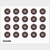 We doen BBQ Round Sticker - Gingham (Vel)