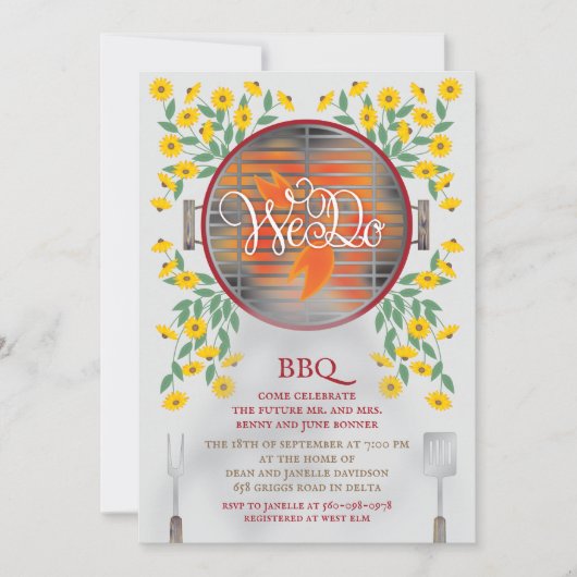 We doen BBQ Wedding Shower-uitnodiging Kaart (Voorkant)