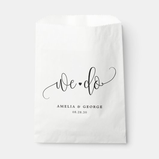 We doen bewerkbare kleur bruiloft gunst zakken bedankzakje (Voorkant)