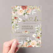 We doen bloemengoud geometrische Waterverf geblade Acryl Uitnodigingen (Insitu (Draagbaar))