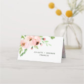 We doen blozen florale waterverf bruiloft plaatskaartje (Achterkant)