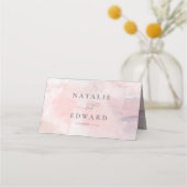 We doen blozen florale waterverf bruiloft plaatskaartje (Achterkant)