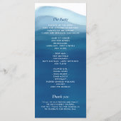 We doen Blue Ombre Waterverf Wave bruiloft Programmakaart (Achterkant)